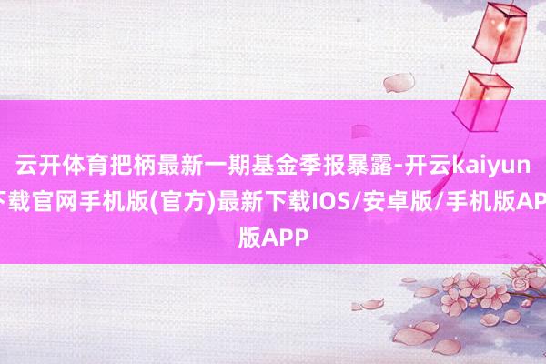云开体育把柄最新一期基金季报暴露-开云kaiyun下载官网手机版(官方)最新下载IOS/安卓版/手机版APP